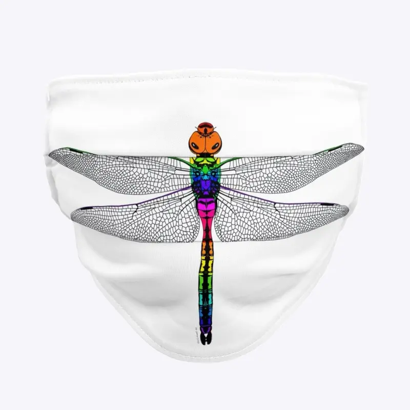 Rainbow Dragonfly Face Mask